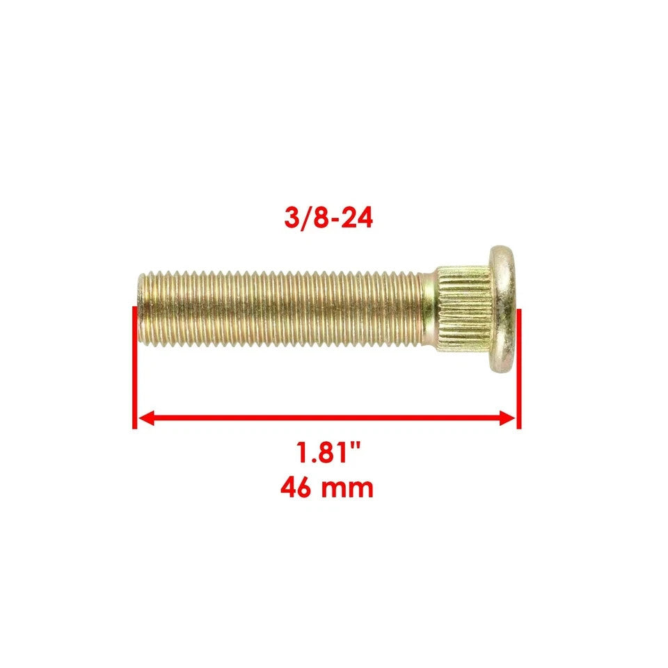 8X Wheel Stud  3/8-24 46mm  For Polaris RZR 4 XP 900 2012