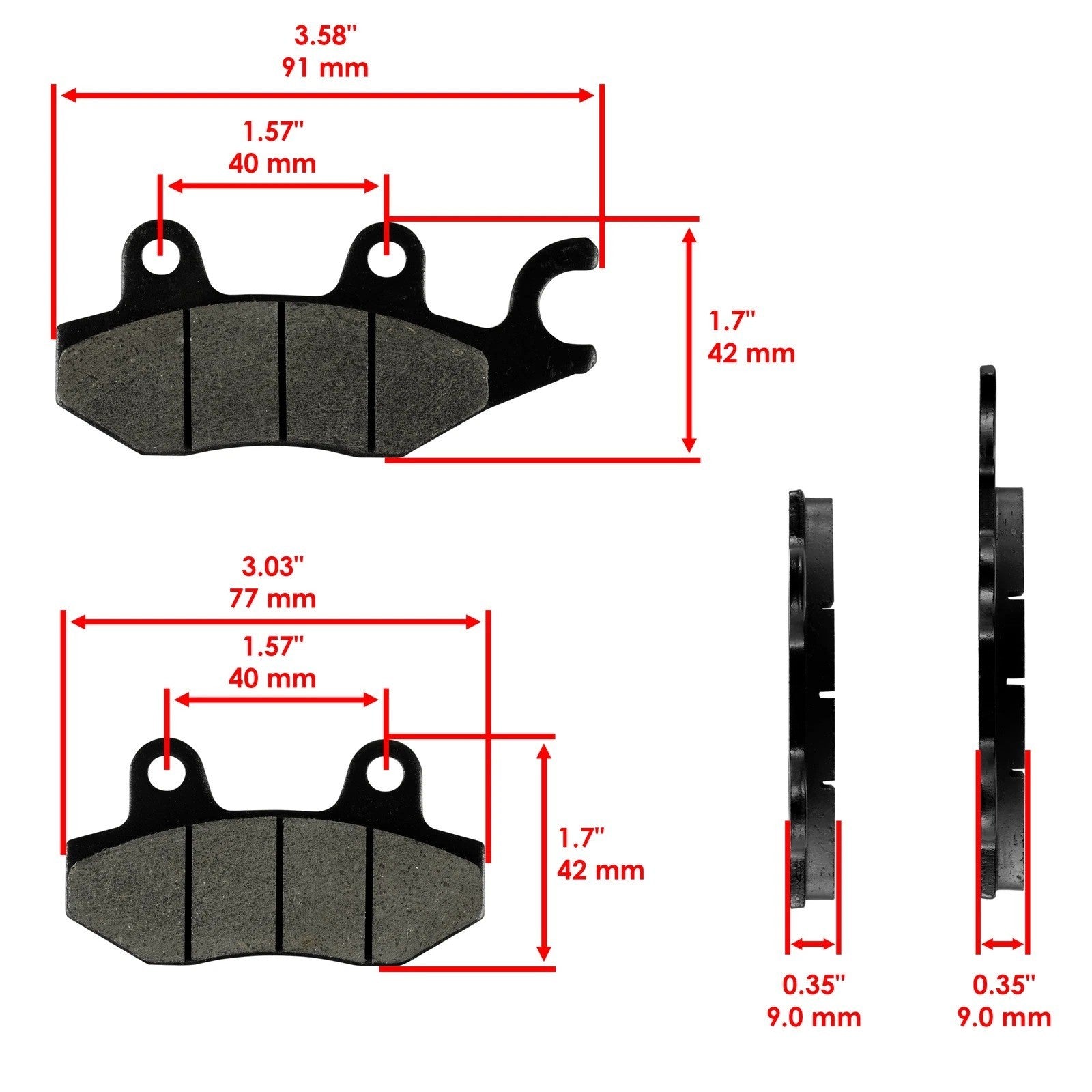 Caltric Front And Rear Brake Pads for Kawasaki KLE300 Versys-X 300 ABS 2017-2024