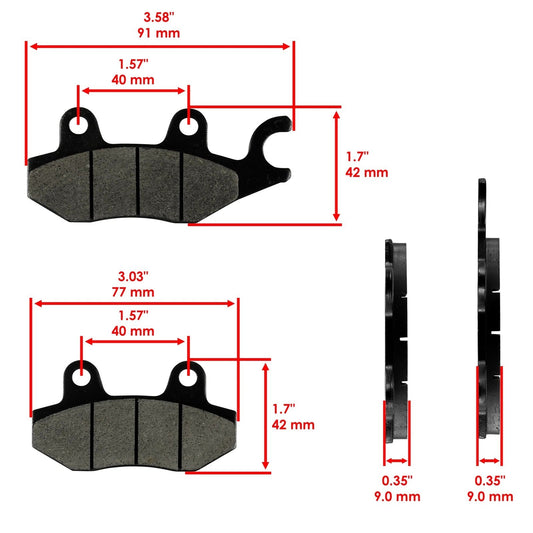 Caltric Front And Rear Brake Pads for Kawasaki KLE300 Versys-X 300 ABS 2017-2024