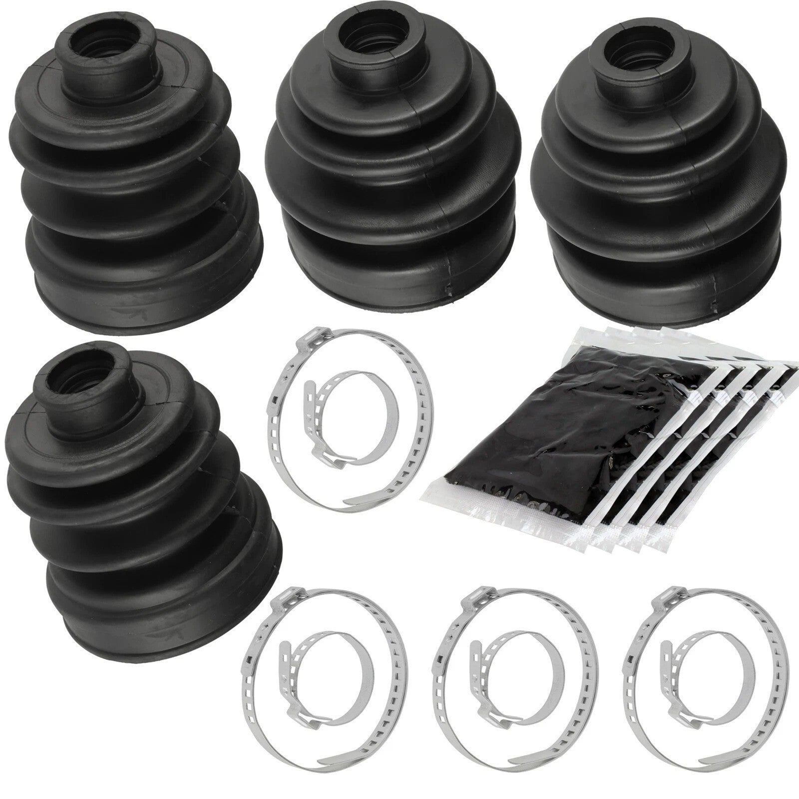 4 Rear Axle Inner Outer CV Boot Kit for Yamaha Rhino 450 YXR450F 4WD 2006-2009