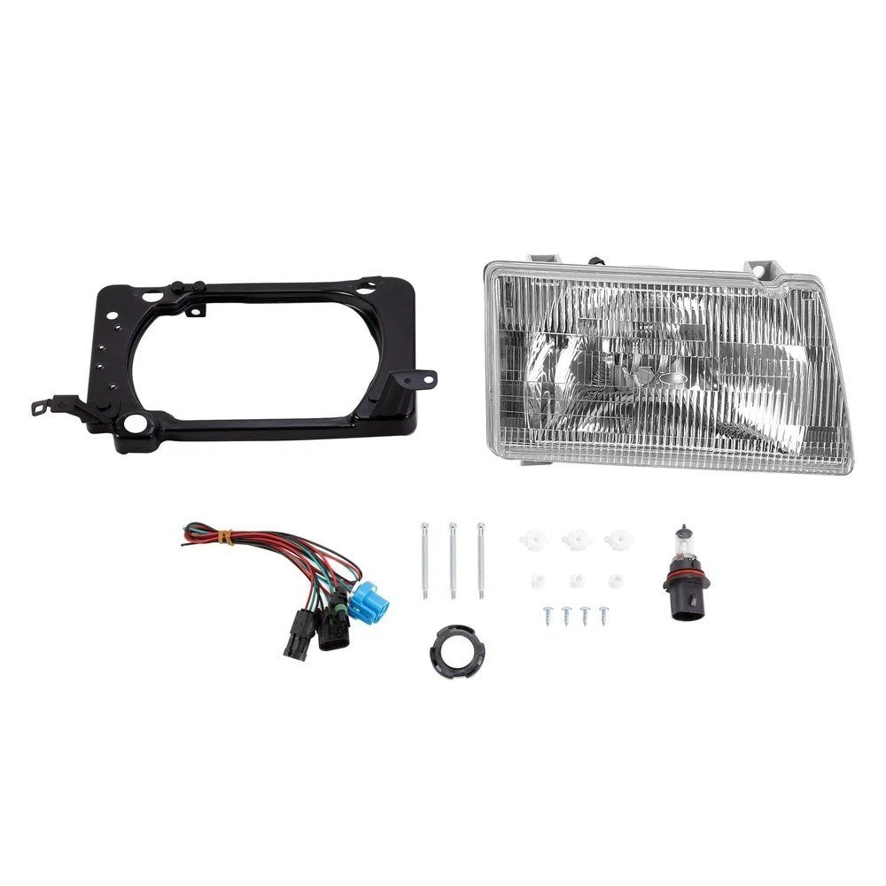 Headlights w/Bulbs& Wiring Kit For Peterbilt 375 385 Driver&Passenger Side Clear