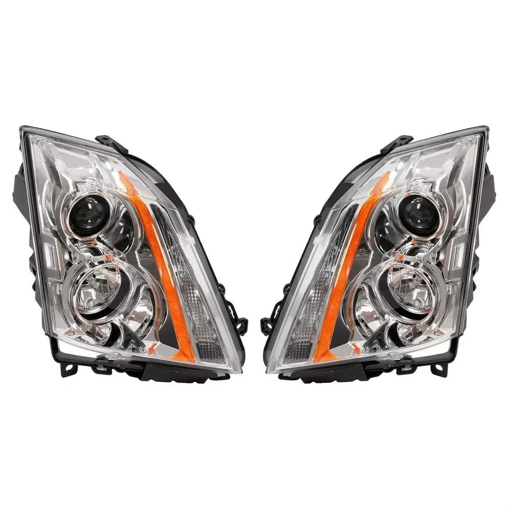 HECASA Halogen Pair Headlight For Cadillac CTS 08-15 Left and Right With Bulbs