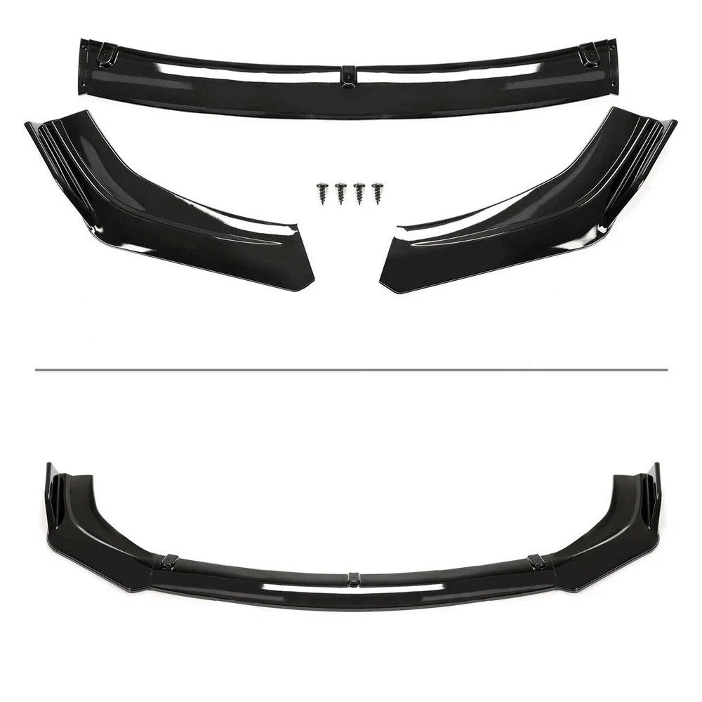 For Honda Civic Sedan 2016-2020 2021 Painted Black Front Bumper Lip Body Spoiler
