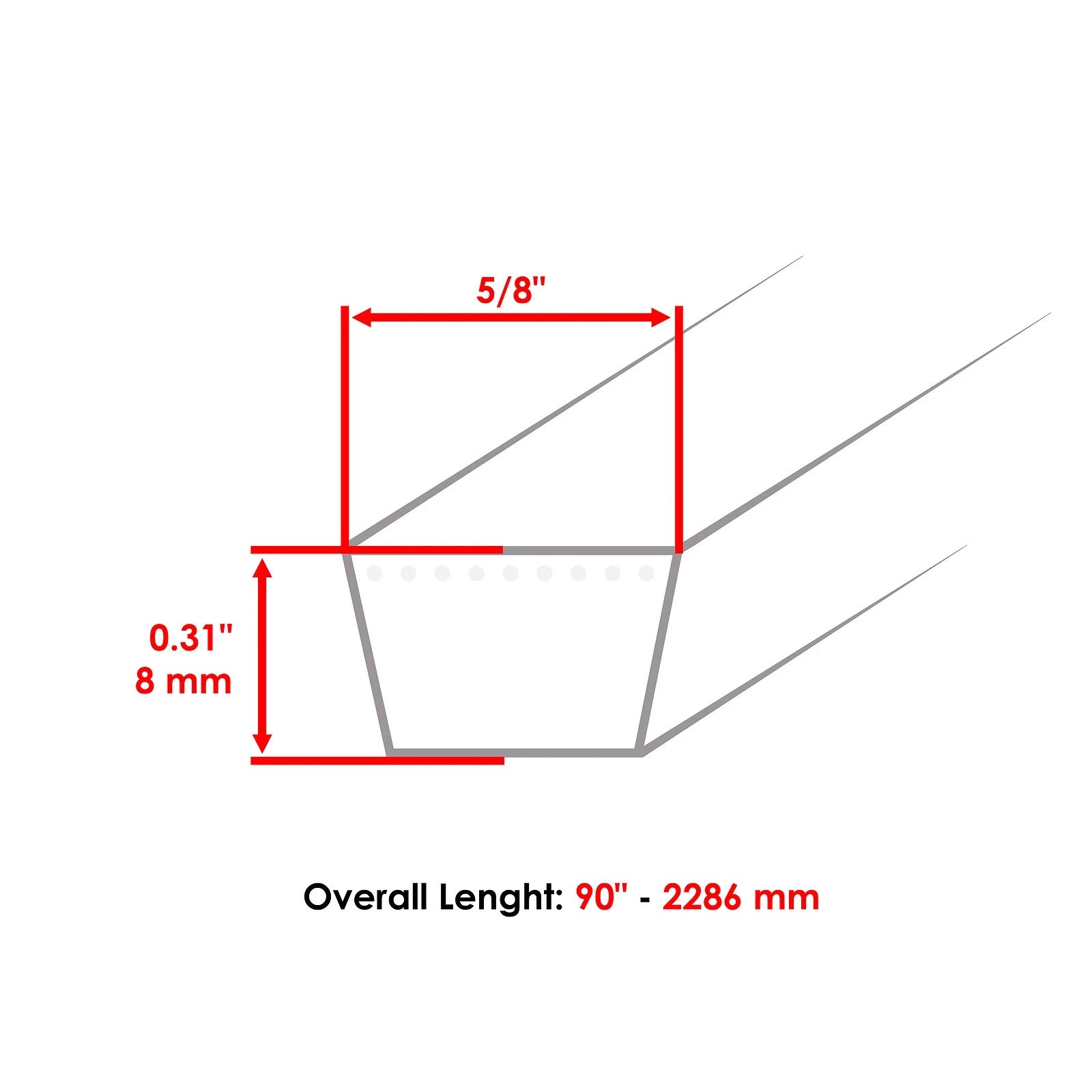 Deck Belt fits MTD 954-04122 754-04122 954-5834 95404122 75404122 (1/2" x 90")