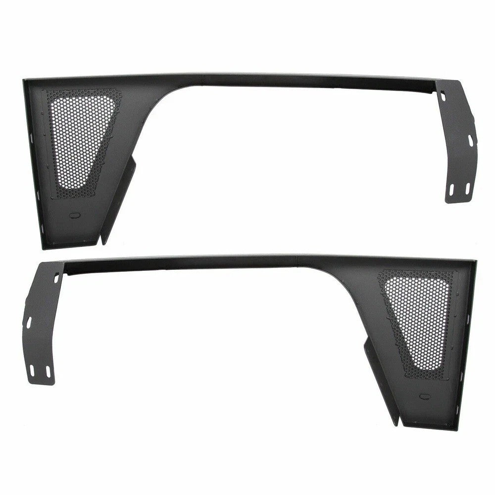 Front Fender Flares For 87-95 Wrangler YJ Armor Rocker Guards w/LED Eagle Lights