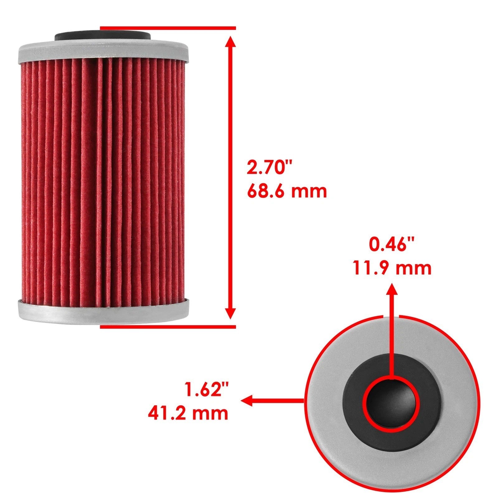 For  KTM 58038005000 58038005100 Long Oil Filter