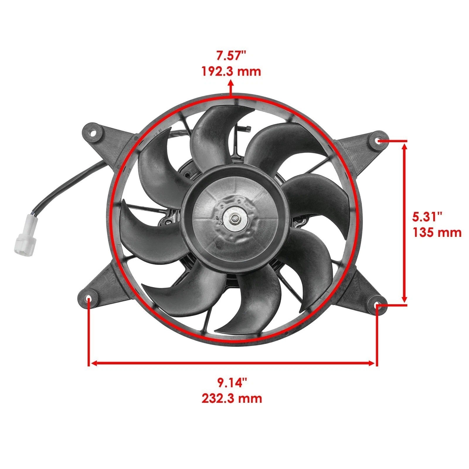For Yamaha Kodiak 450 YFM450 Radiator Fan 2003-2025 / 5ND-E2405-02-00