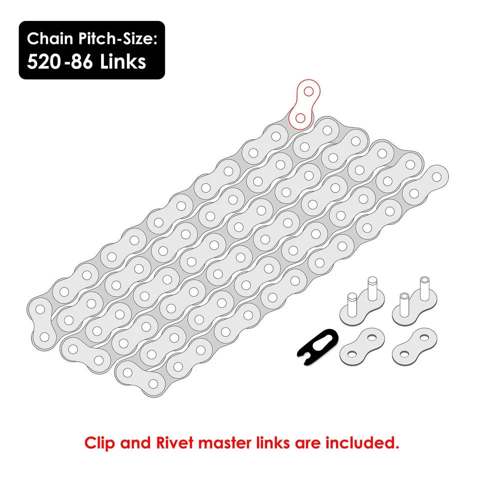 Celox Drive Chain For Honda Polaris Suzuki Pitch 520 Pitch 86 Link