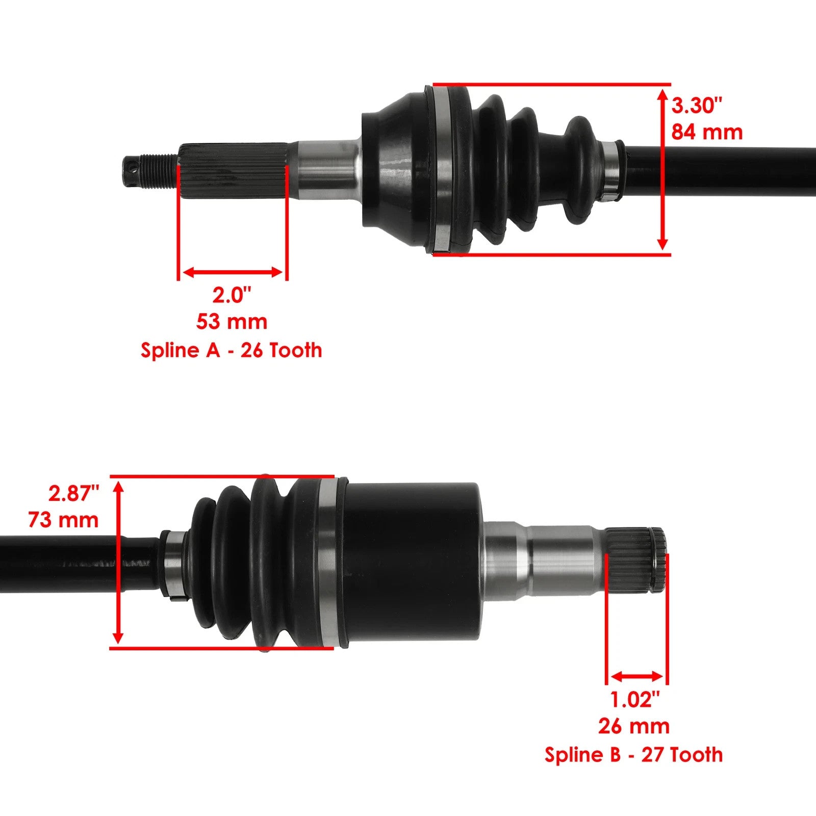 Rear Left & Right Complete CV Joint Axle For Polaris Ranger XP 700 4X4 2007-2008