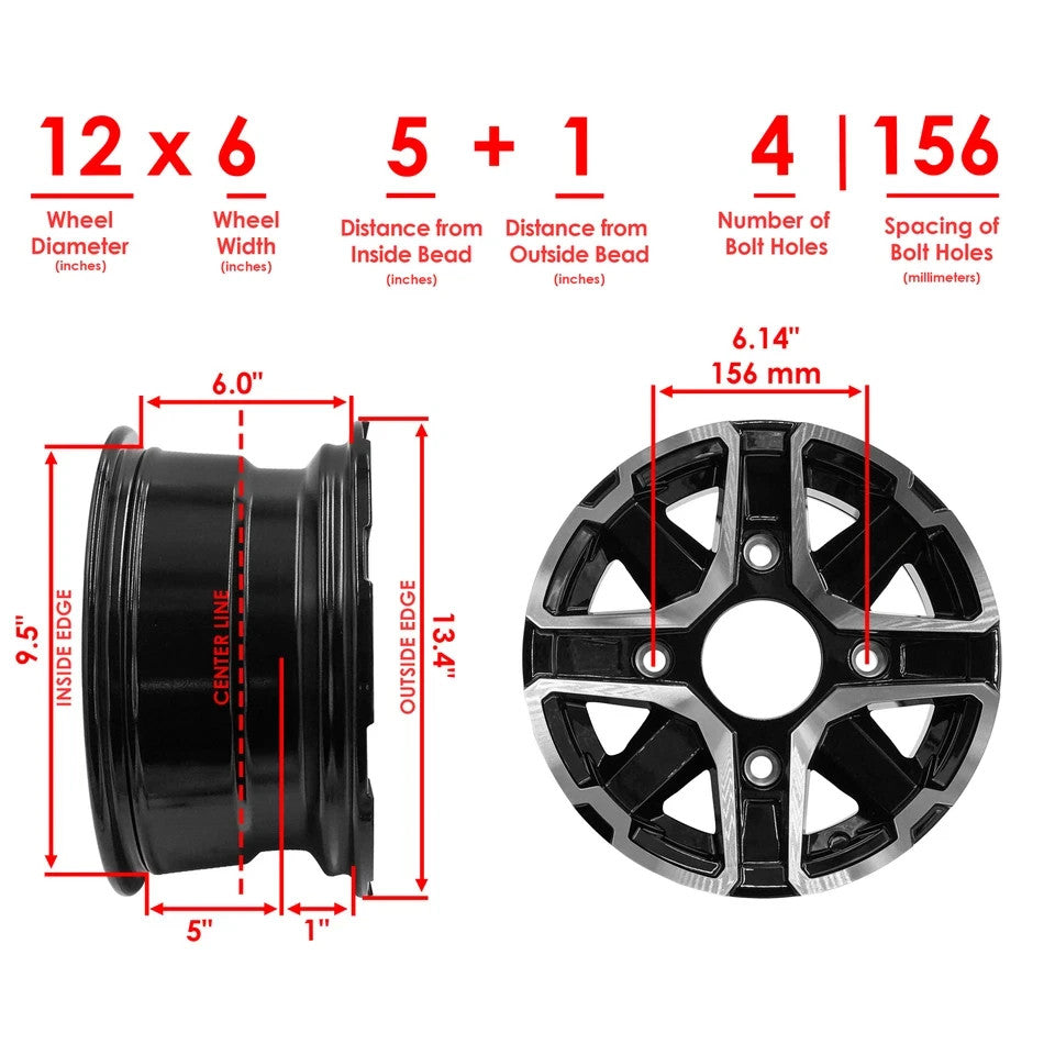 Caltric Front Wheel Rim For Polaris Ranger XP 900 2013-2018 1521629-067