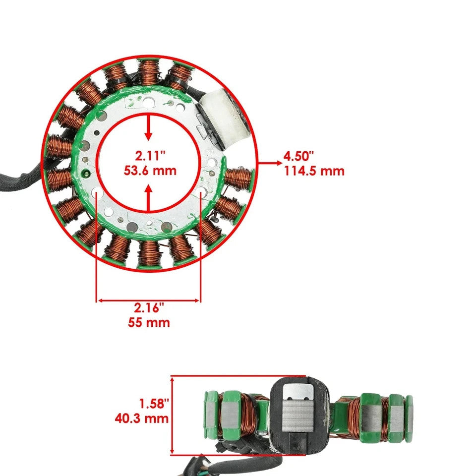 Stator and Gasket for Yamaha YFM350X Warrior 350 4X4 1987 1988 1989