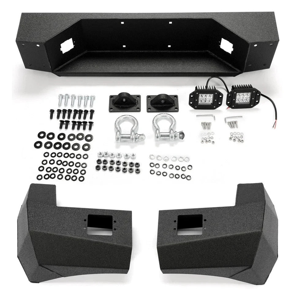 HECASA For 2005-2015 Toyota Tacoma New Steel Rear Bumper W/LED Lights & D-Rings