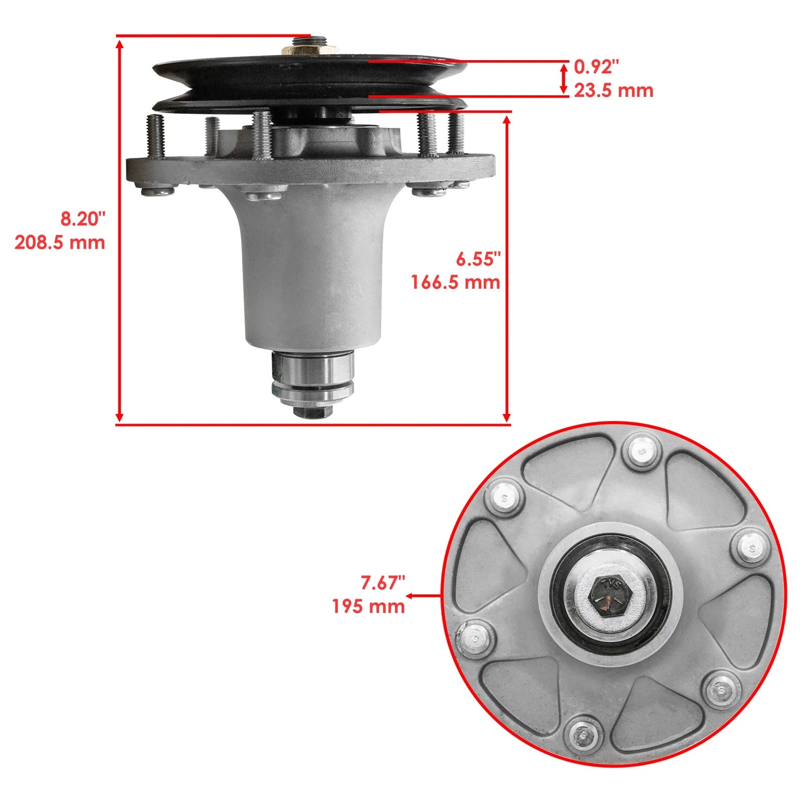 Caltric 116-3344 116-0675 116-3341 Spindle w/ Pulley For Exmark Mower 52" Deck