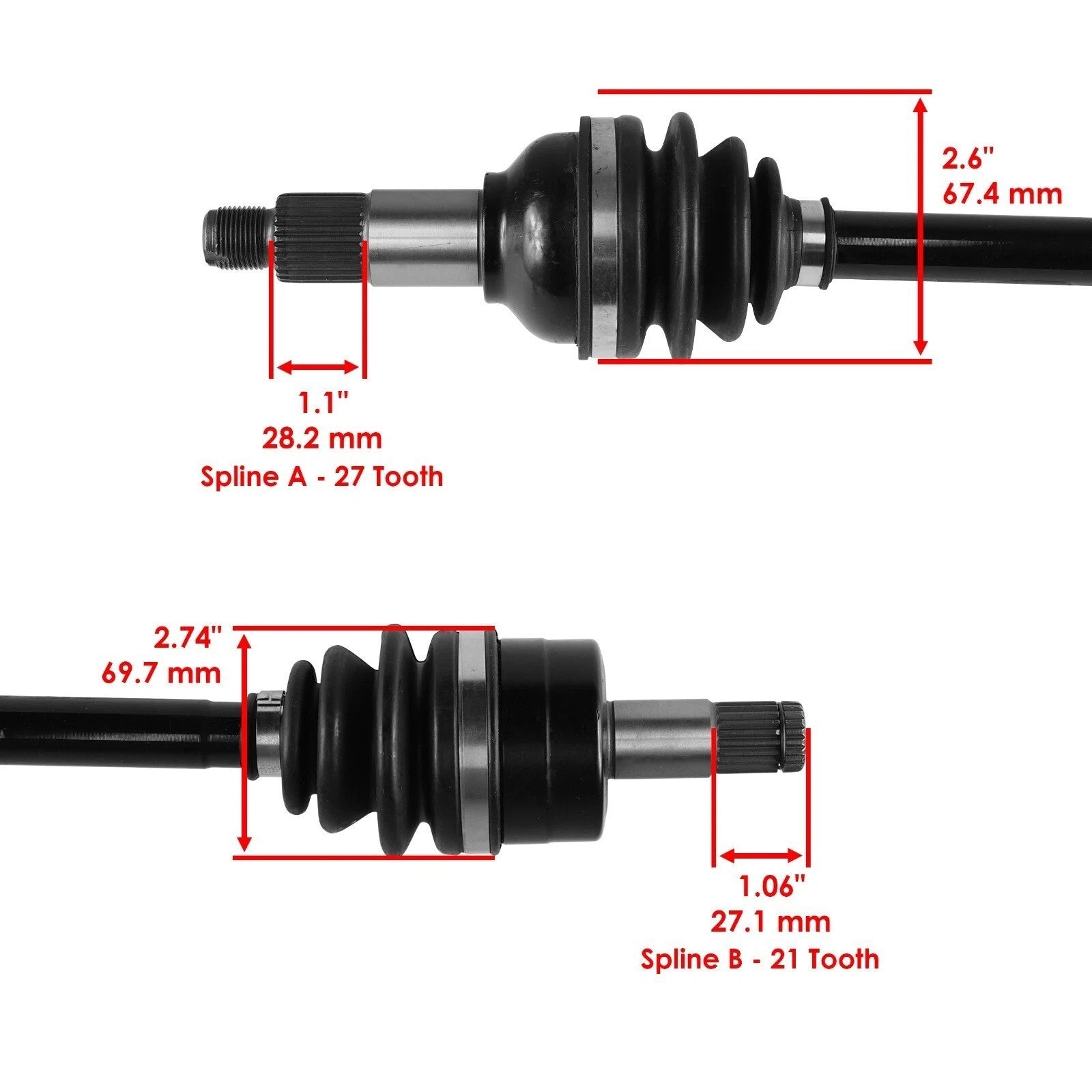 Front Right and Left CV Joint Axle for Yamaha Grizzly 700 YFM700 4WD FI 07-2013