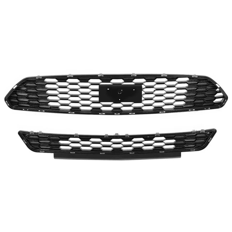 HECASA Front Bumper Grille Grill Upper&Lower For Ford Mustang 2015 2016 2017 GT