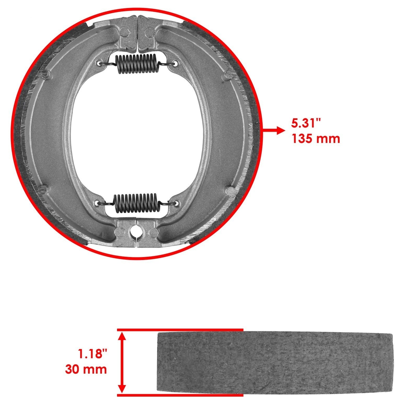 Front Rear Brake Shoes for Honda TRX250 Recon 250 1997 1998 1999 2000 2001