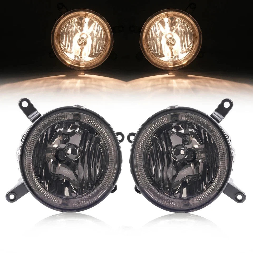 HECASA Fog Lights W/LED Halo Running Light Smoke For Ford Mustang GT 2005-2009