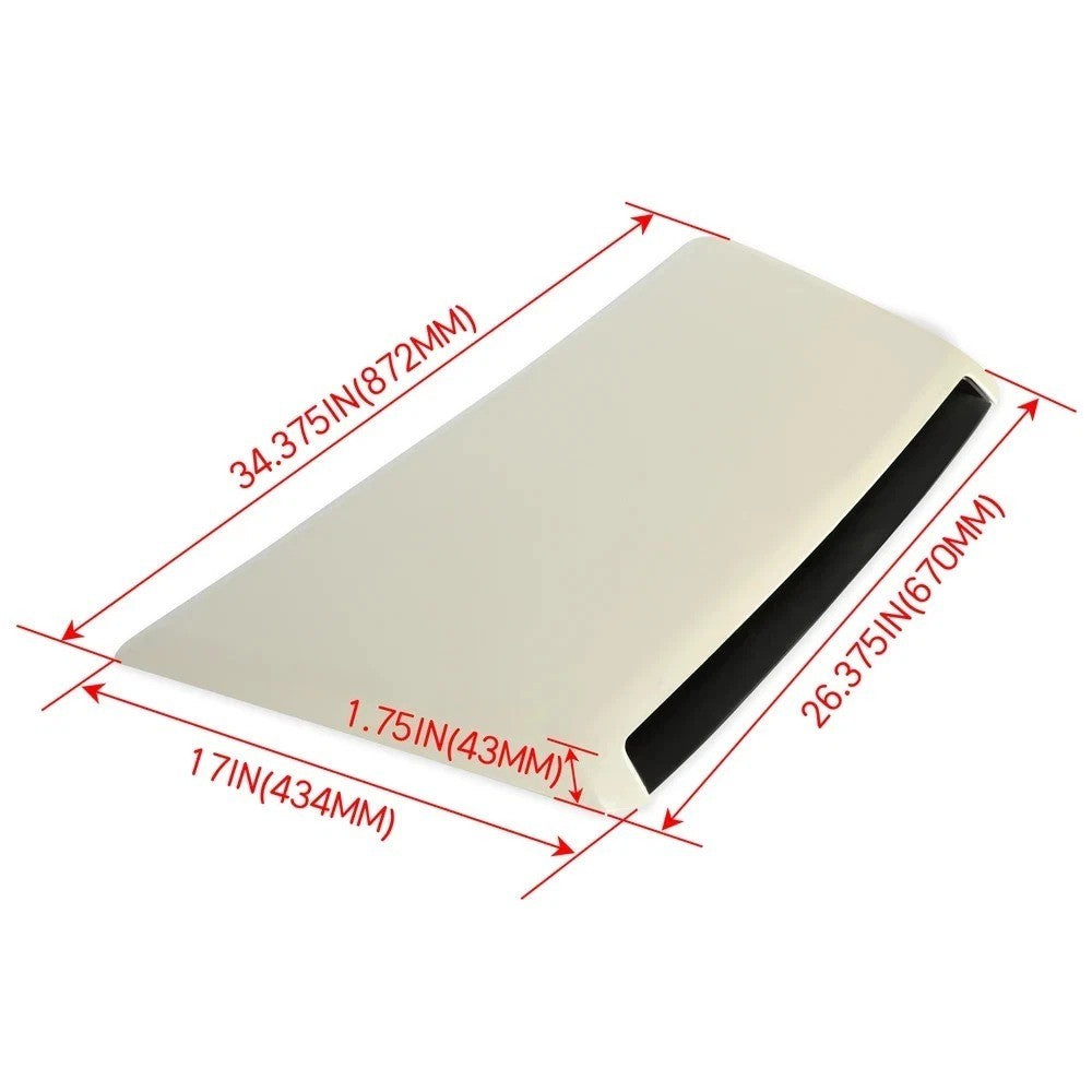 Front Hood Scoop Vent Bulge Kit White For 2014-2021 Toyota Tundra SR5 Crew Cab