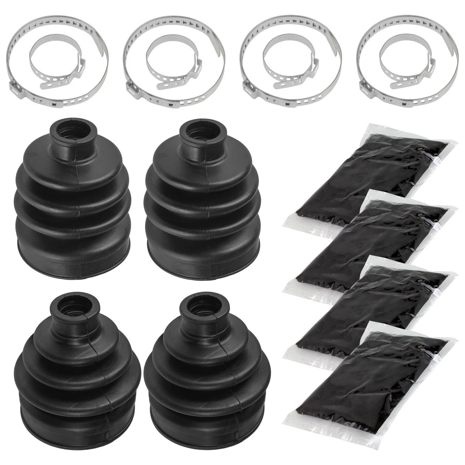 2 Front Axle Inner Outer CV Boot Kit for Kawasaki Mule 2510 KAF620A 4X4 2000