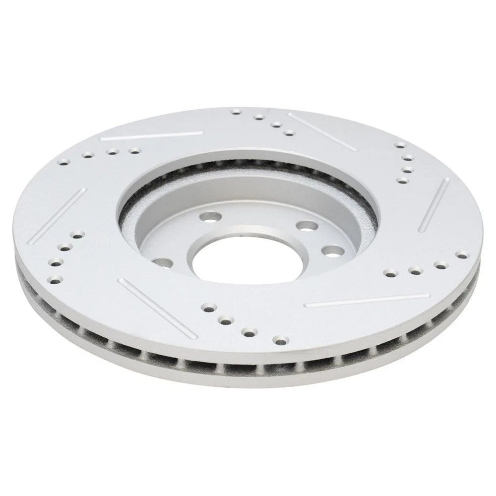 Brake Rotor Drilled Slotted Zinc Coated &Ceramic Pad Front & Rear Set