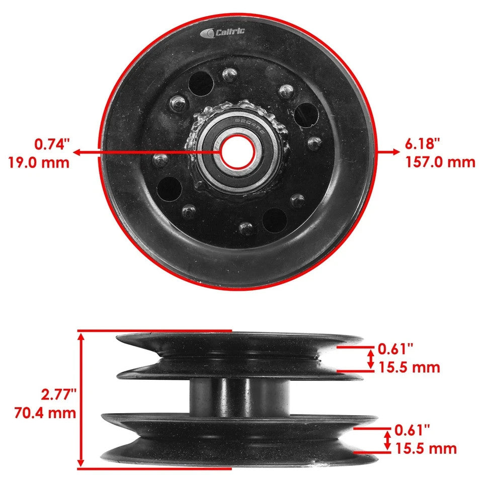 Caltric AM133924 AM125668 Deck Pulley for John Deere 2V78C LX280 LX289 48"