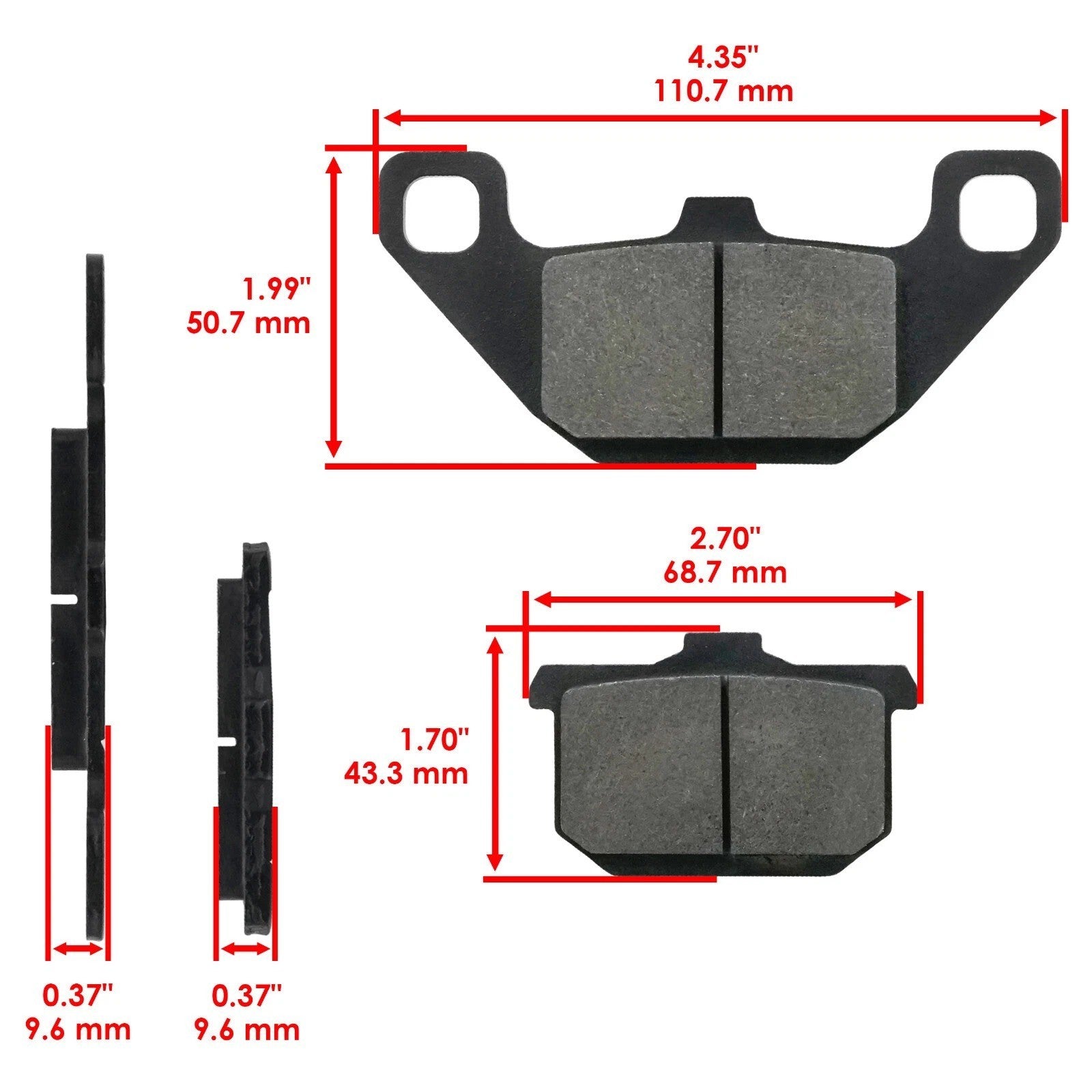 Front & Rear Brake Pads for Kawasaki VN1500 Vulcan 1500 Classic 1996-2000