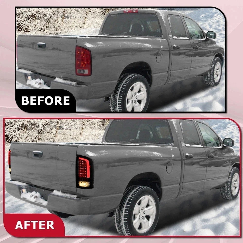 HECASA For Dodge Ram 1500 2500 3500 2002-2006 Smoke LED Tail Lights Left+Right