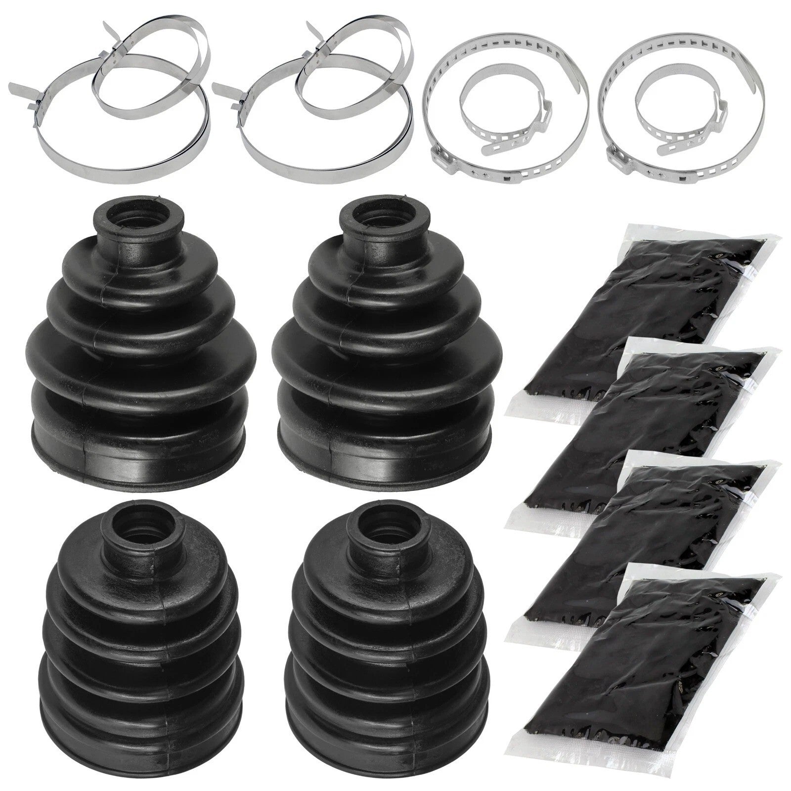 2 Front Axle Inner Outer CV Boot Kit for Kawasaki Prairie 400 KVF400 4X4 1997-02
