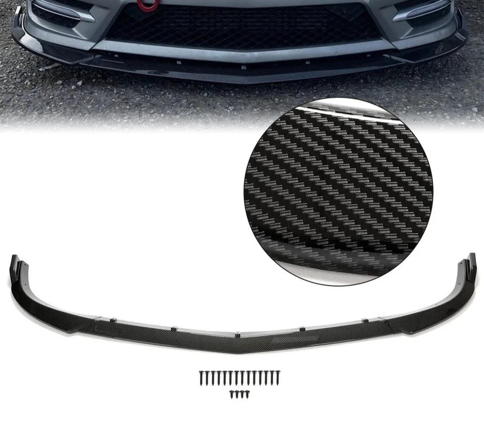 Carbon Fiber Color Front Bumper Lip Splitter Spoiler For Benz W204 Sport 2012-14
