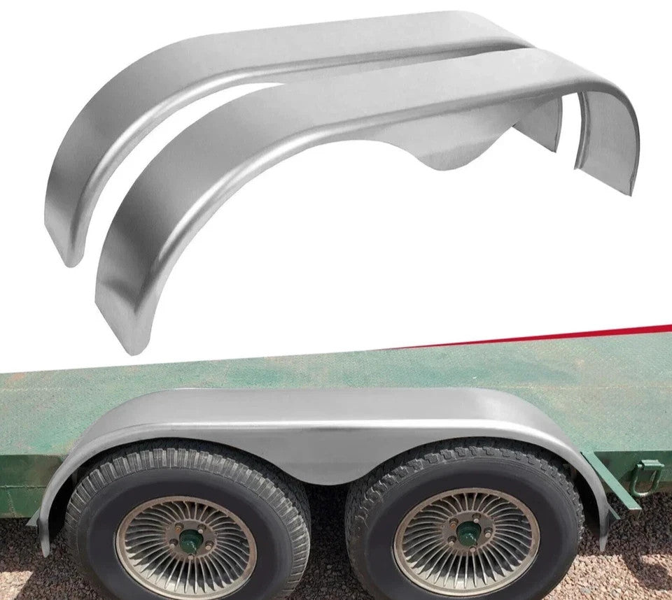 (2) 13" 14" 15" Tandem Double Axle Steel Trailer Fender Cargo w/ Tear Drop Steel