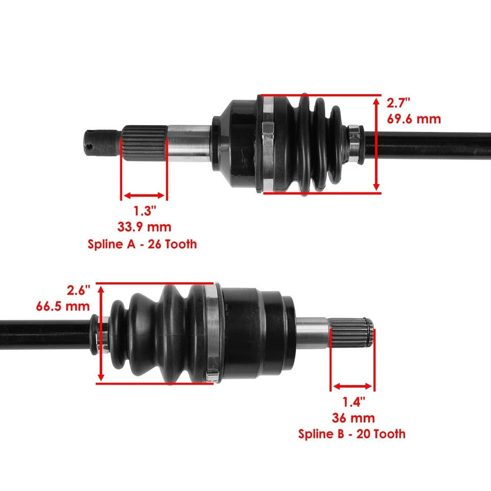 for Honda TRX420FA Rancher 420 4X4 DCT IRS 15-17 Front LH and RH CV Joint Axles