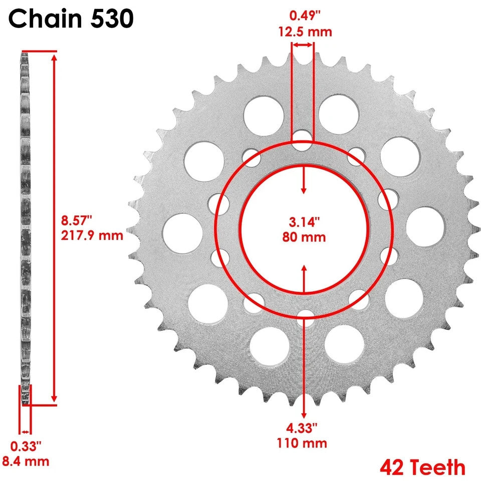 Red O-Ring Drive Chain & Sprockets Kit for Honda CBR1000F Hurricane 1989-1995