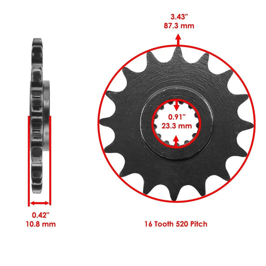 Black O-Ring Drive Chain & Sprockets Kit for Yamaha R6 YZF-R6 2006-2016