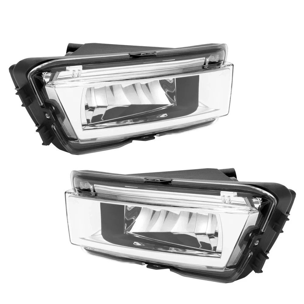 NEW Chrome Pair Fog Light Assembly Clear Lens For Volkswagen Passat 2012-2015