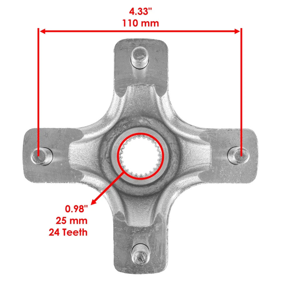 2x Rear Left Or Right Wheel Hub w/ Lug Nuts for Honda TRX450R 2004-2009