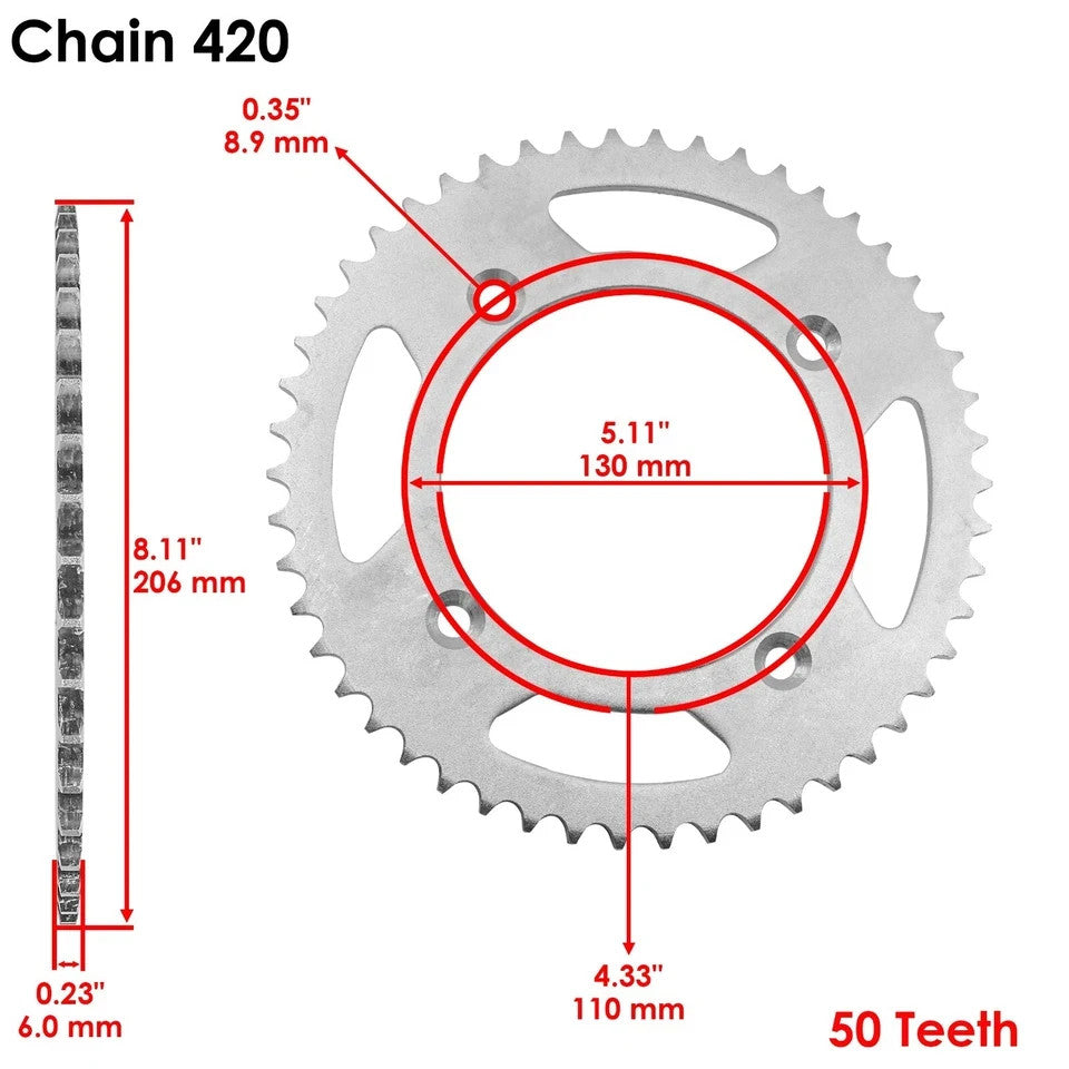 Drive Chain & Sprockets Kit for Honda CRF150R 2007-2017