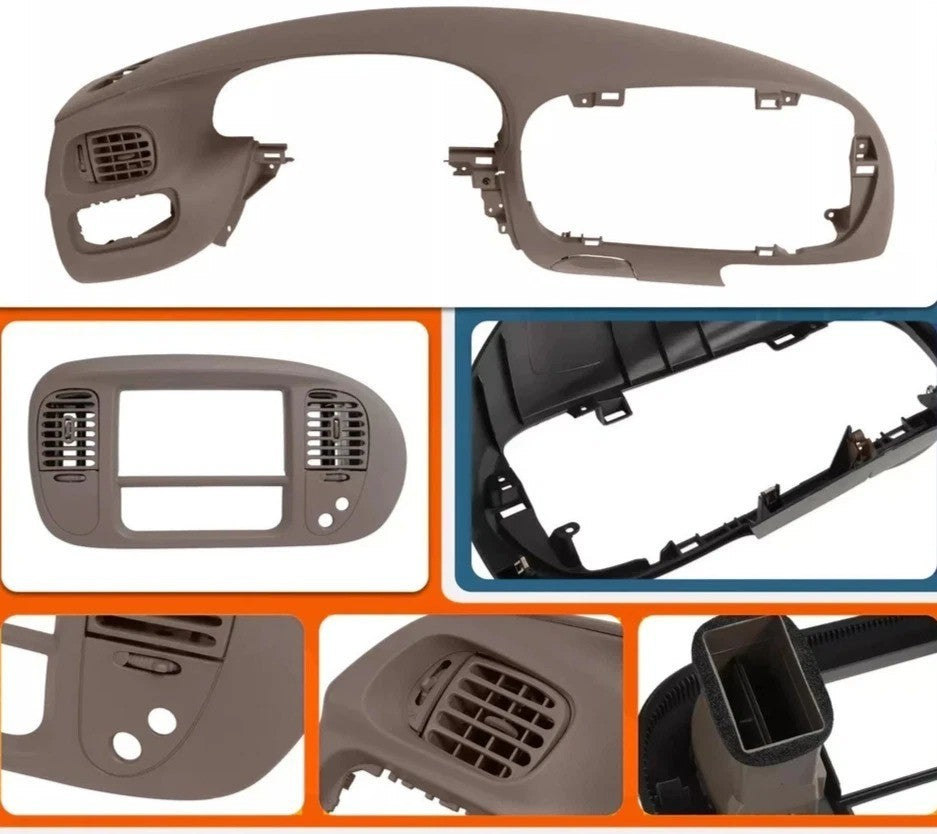 For Ford F150 Expedition 1997-2003 Brown Dash Pad Bezel +Center Dash Radio Bezel