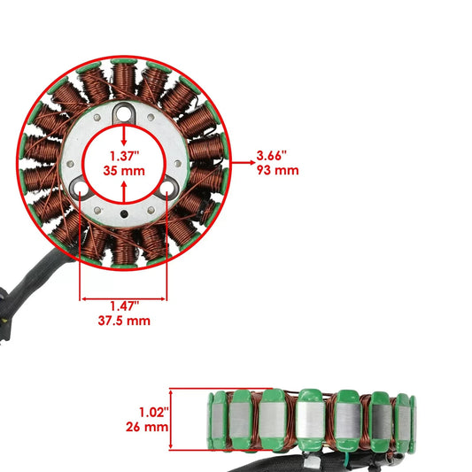 Stator For Honda Rancher 350 TRX350 TRX350FE TRX350FM TRX350TE TRX350TM 2000-06