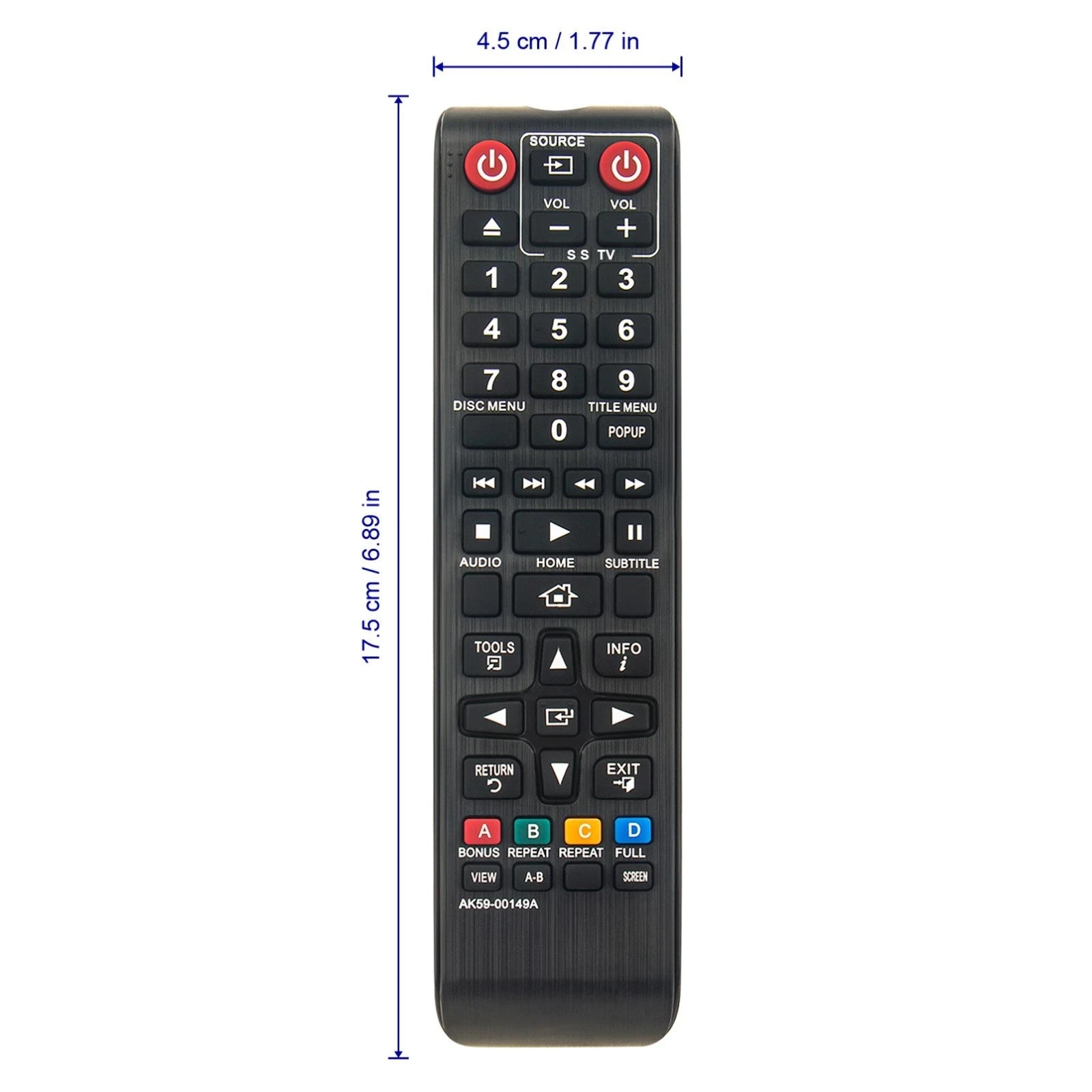 AK59-00149A Replace Remote for Samsung Blu-Ray Player BD-JM51 BD-J5100 BD-F5100