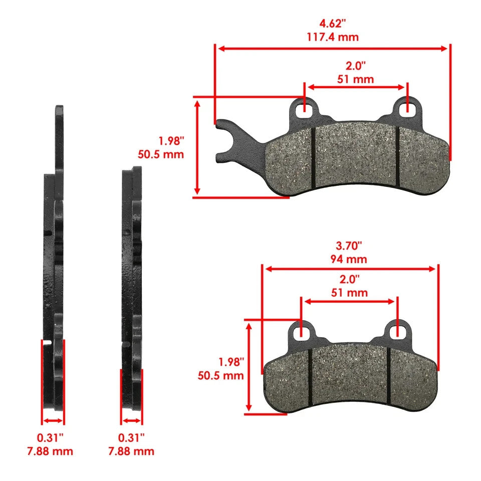 Brake Pads for Can-Am Maverick Sport 1000 / 1000R 2019-24 Front Rear Left Right