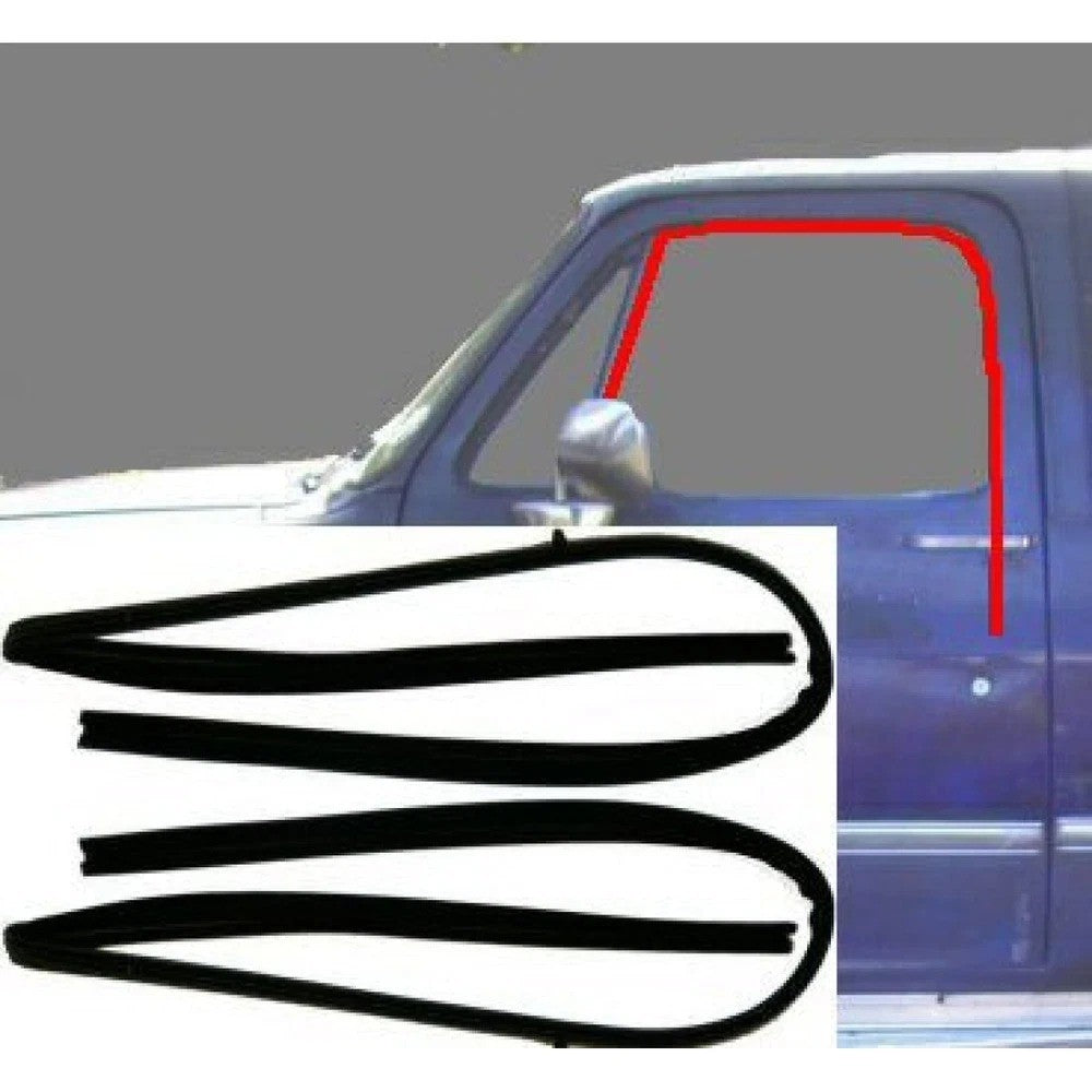 Front Door Glass Run Channel Weatherstrip Seals Pair for Chevy GMC Pickup Truck