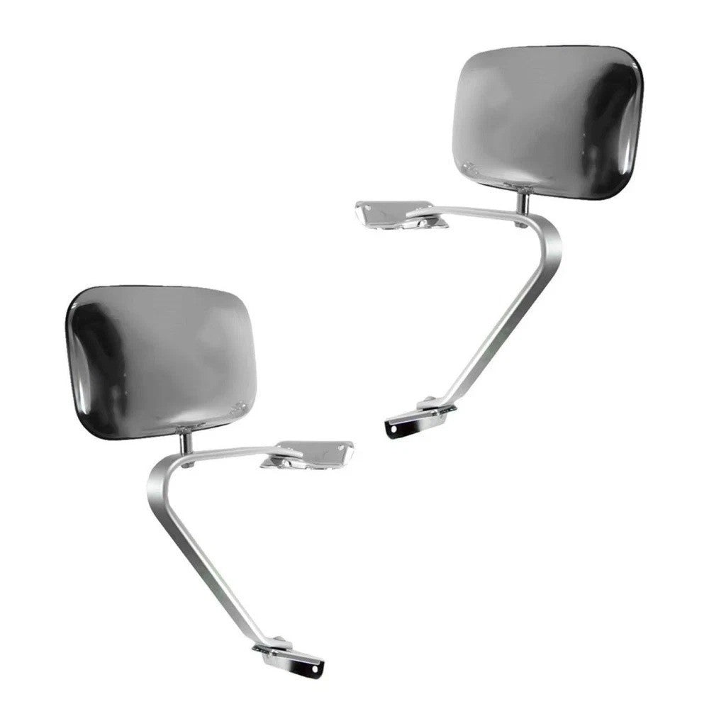 Side View Manual Mirrors Stainless Steel Pair Set for Ford F-Series Pickup Truck