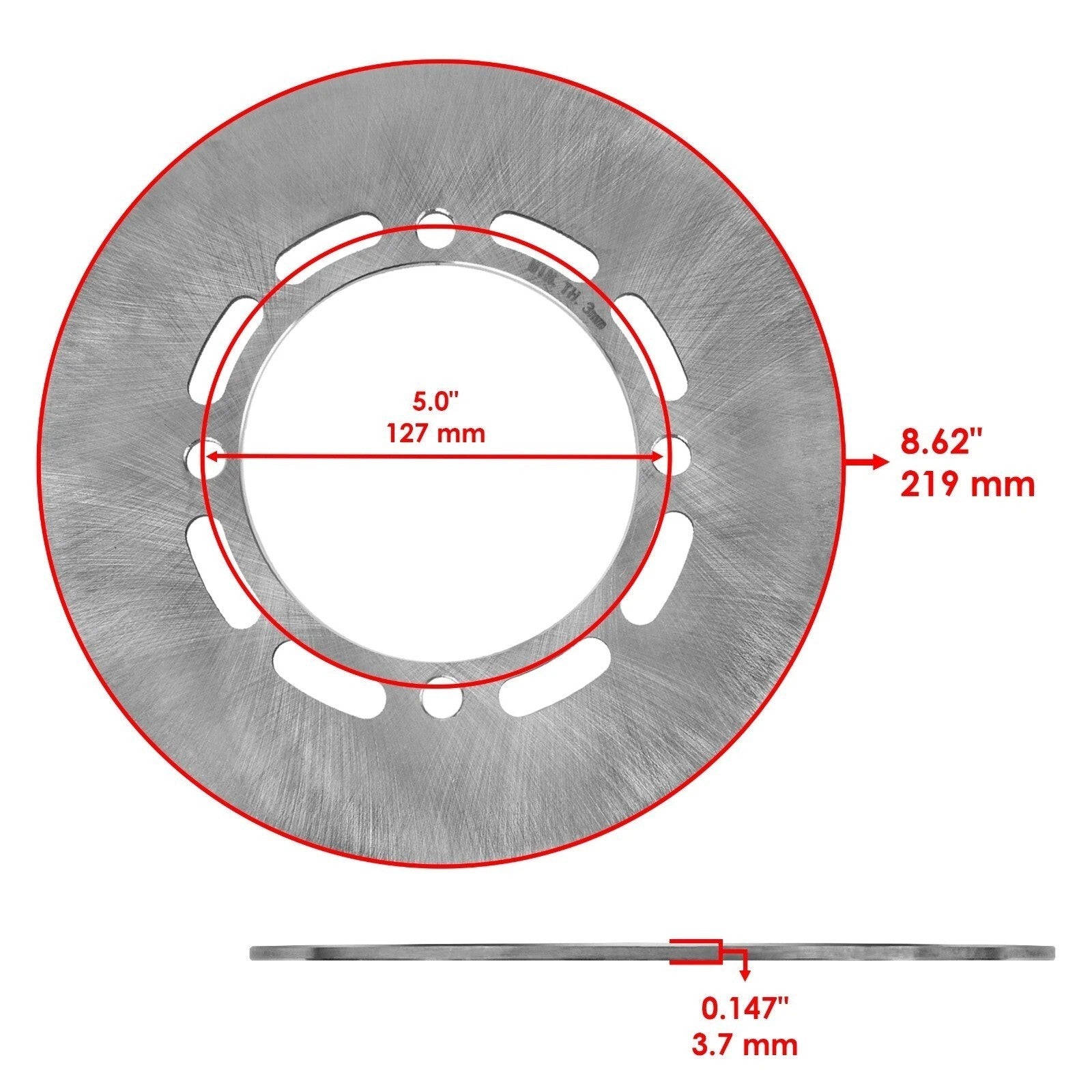 Front Rear Brake Disc Rotor w/Brake Pad for Yamaha Grizzly 660 YFM660F 2003-2008