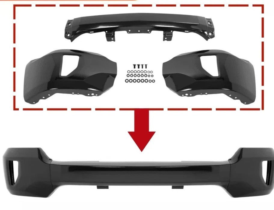 For Chevy Silverado 1500 2016-2019 Front Bumper Cover Face bar w/Fog Light Holes
