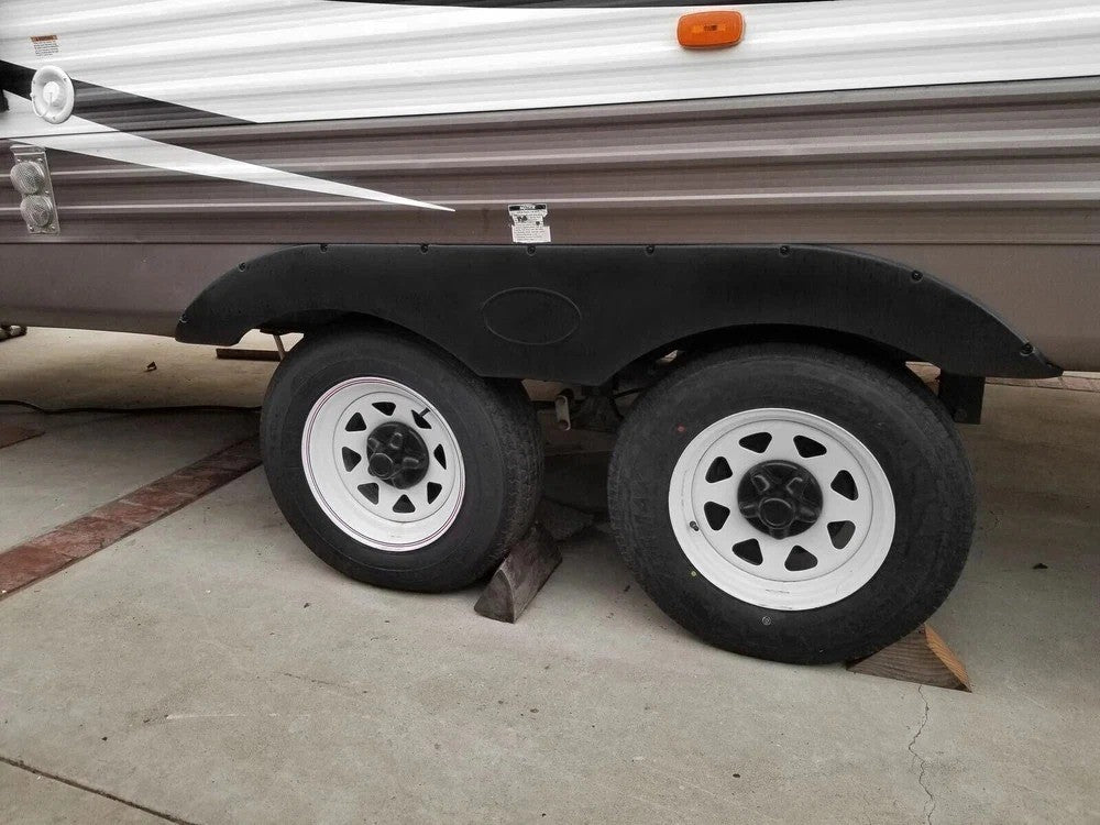 HECASA 2 Tandem Pair Black Trailer Fender Skirt For RVs Campers And Trailers Set