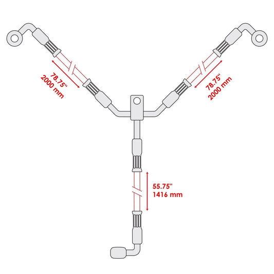 Brake Hose Line for Can-Am Maverick X3 Max RR Turbo 2020-2023 705601571 Rear