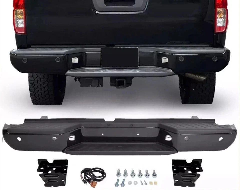 Black Rear Steel  Bumper Assembly W/Park Holes  For 2013-2021 Nissan Frontier