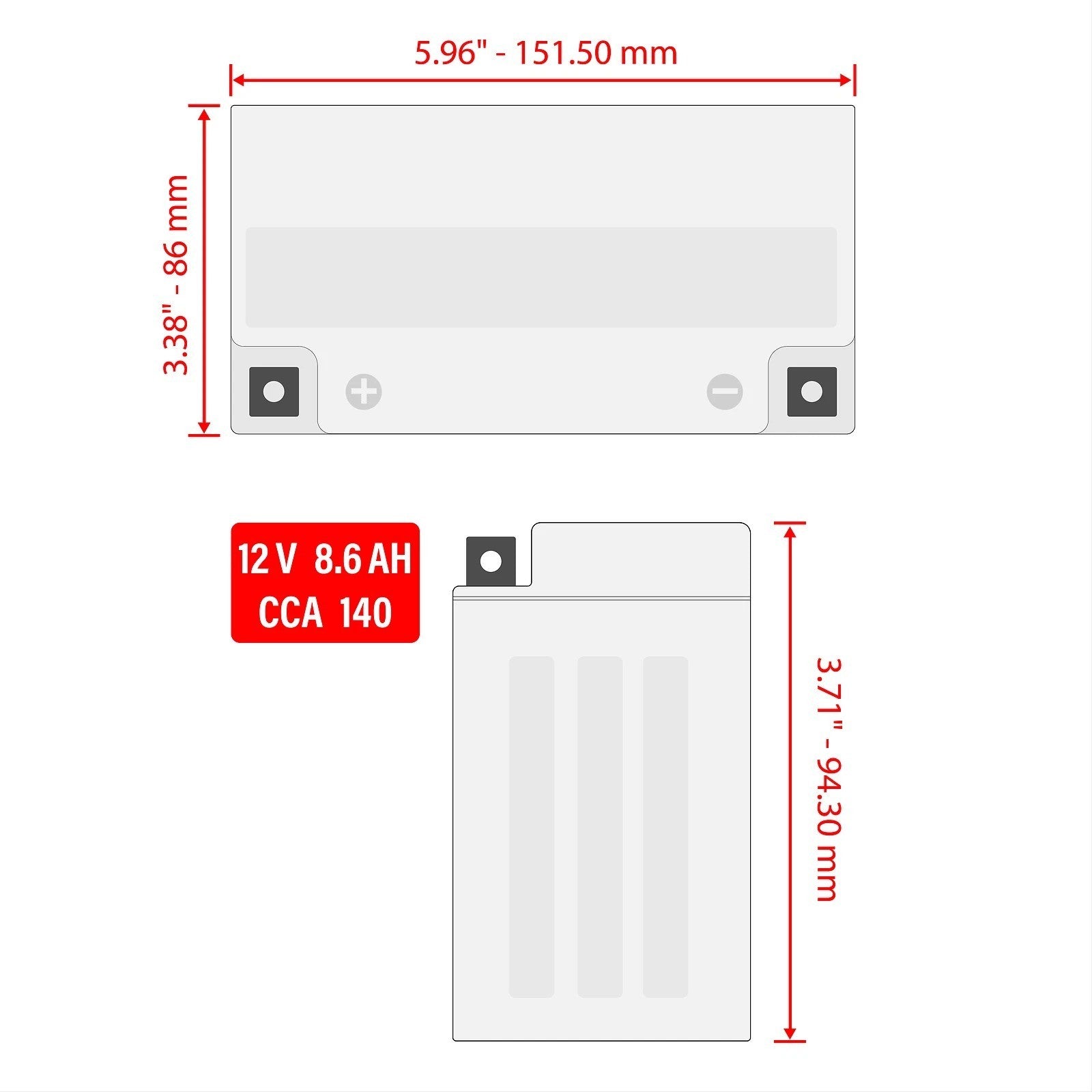 AGM Battery for Honda CB900F 919 2002 2003 2004 2005 2006 2007