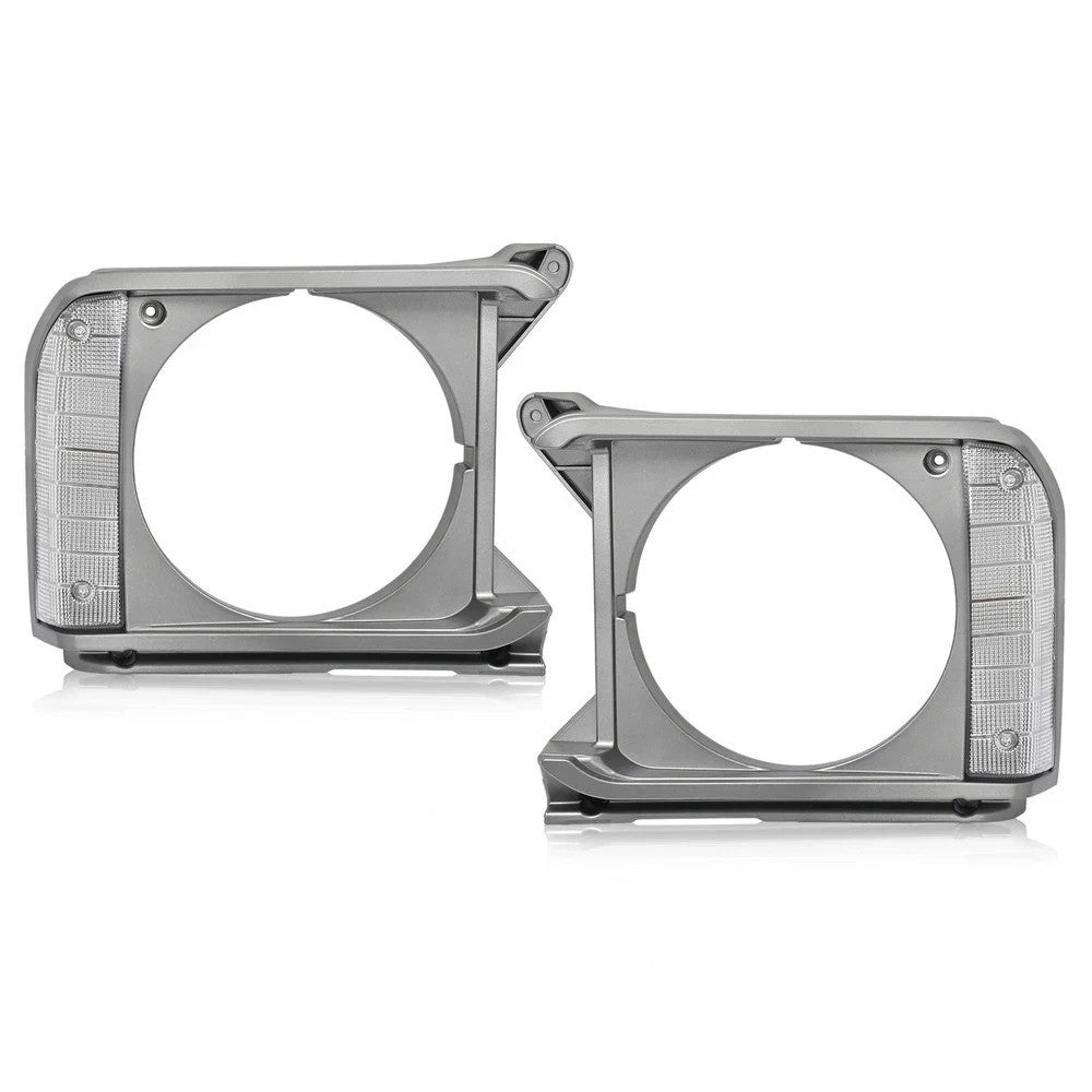 Clear Gray Headlight Door Bezel Left Right For Toyota Pickup RWD 1979-81 W/Bulbs