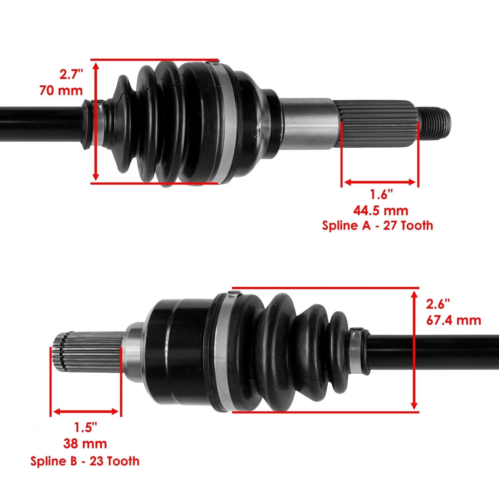 Rear Left & Right CV Joint Axle For Yamaha Grizzly 450 YFM450 4X4 2011-2014